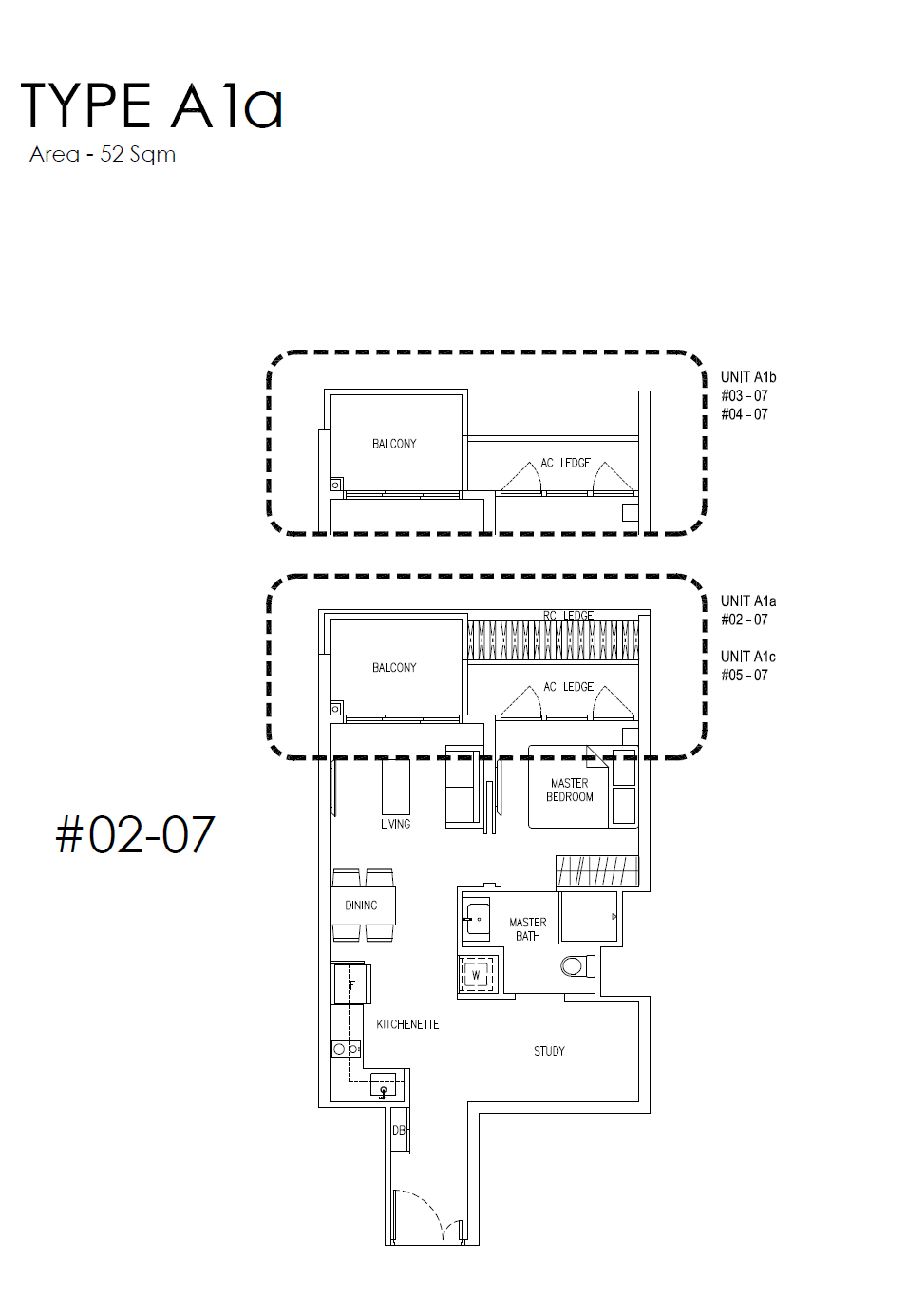 Mattar Residences 1 Bedroom Floor Plan 1