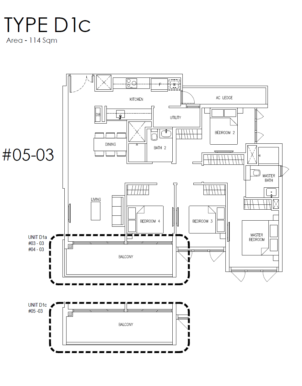 Mattar Residences 1 Bedroom Floor Plan 10